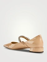 Bing Patent Leather Ballet Flats With Crystal Strap