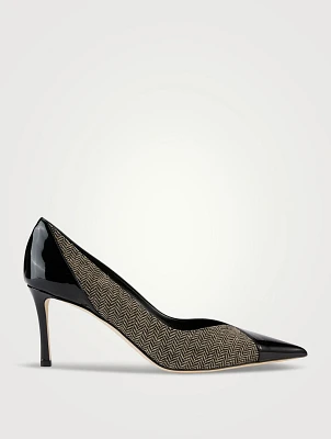 Cass Patent Leather And Herringbone Pumps