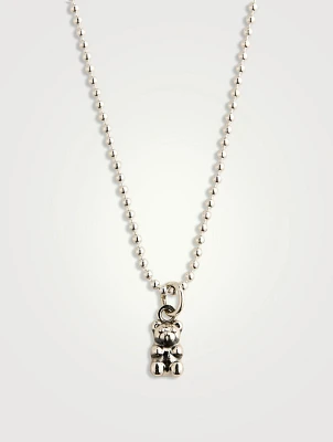 Small Silver Gummie Bear Pendant Necklace