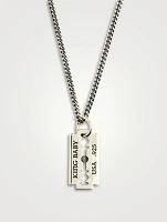 Silver Razor Blade Pendant Necklace