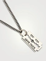 Silver Razor Blade Pendant Necklace
