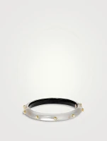 Crystal Studded Lucite Hinge Bangle Bracelet