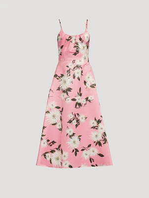Wenna Taffeta Faille Midi Dress Dahlia Print