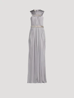 Embellished Jersey Gown