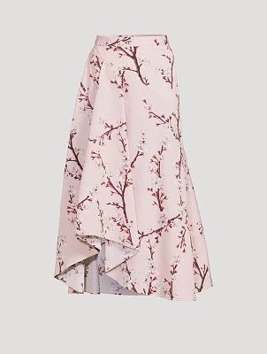 Poplin Midi Skirt Blossom Print