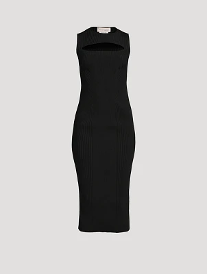 Slashed Knit Midi Dress