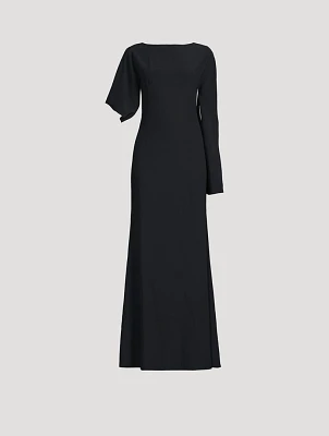 Asymmetric Crêpe Gown