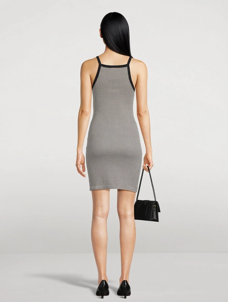 Jersey Mini Dress Houndstooth Print