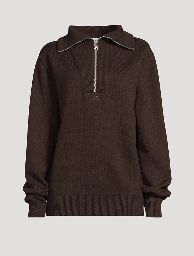 Half-Zip Wool Sweater