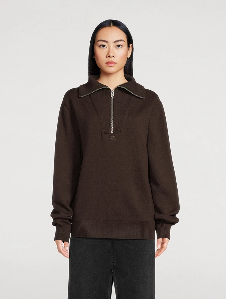 Half-Zip Wool Sweater