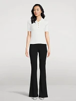 Rib-Knit Polo Shirt
