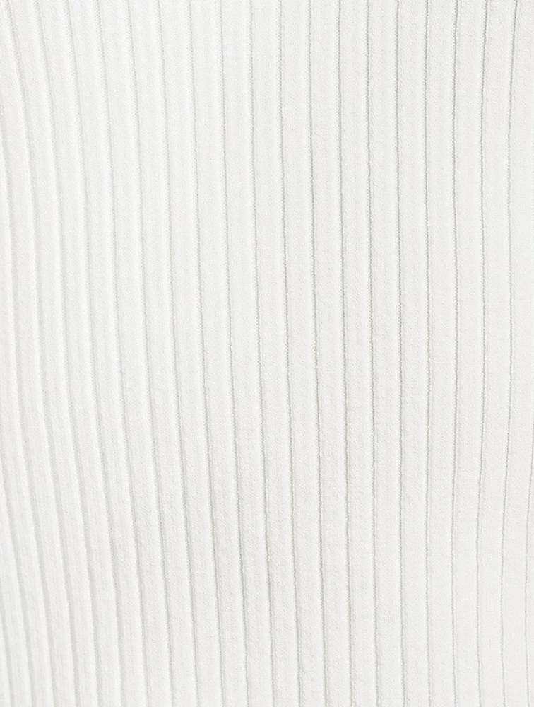 Rib-Knit Polo Shirt