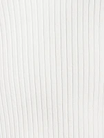 Rib-Knit Polo Shirt