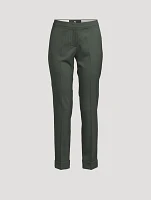 Stretch Wool Straight-Leg Trousers