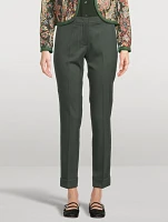 Stretch Wool Straight-Leg Trousers