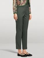 Stretch Wool Straight-Leg Trousers