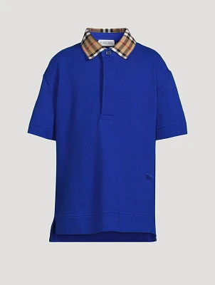 Check Collar Piqué Polo Shirt