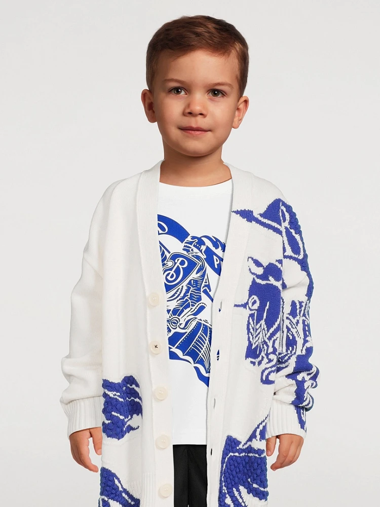 EKD Intarsia Wool Cashmere Cardigan