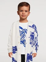 EKD Intarsia Wool Cashmere Cardigan