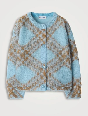 Check Intarsia Cardigan