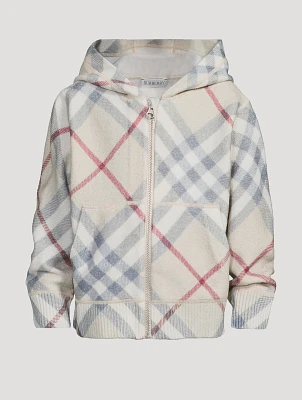 Check Wool Zip-Up Hoodie