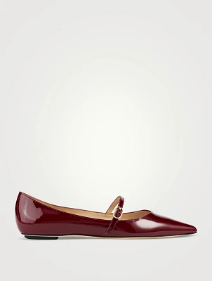Emilia Patent Leather Mary Jane Ballet Flats