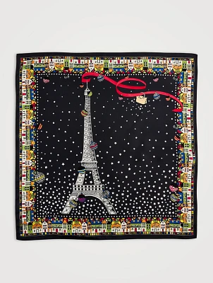Tour Eiffel Noël Longchamp Silk Scarf