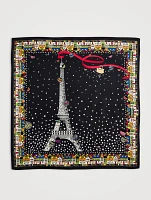 Tour Eiffel Noël Longchamp Silk Scarf