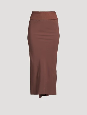 Bias Crêpe Midi Skirt