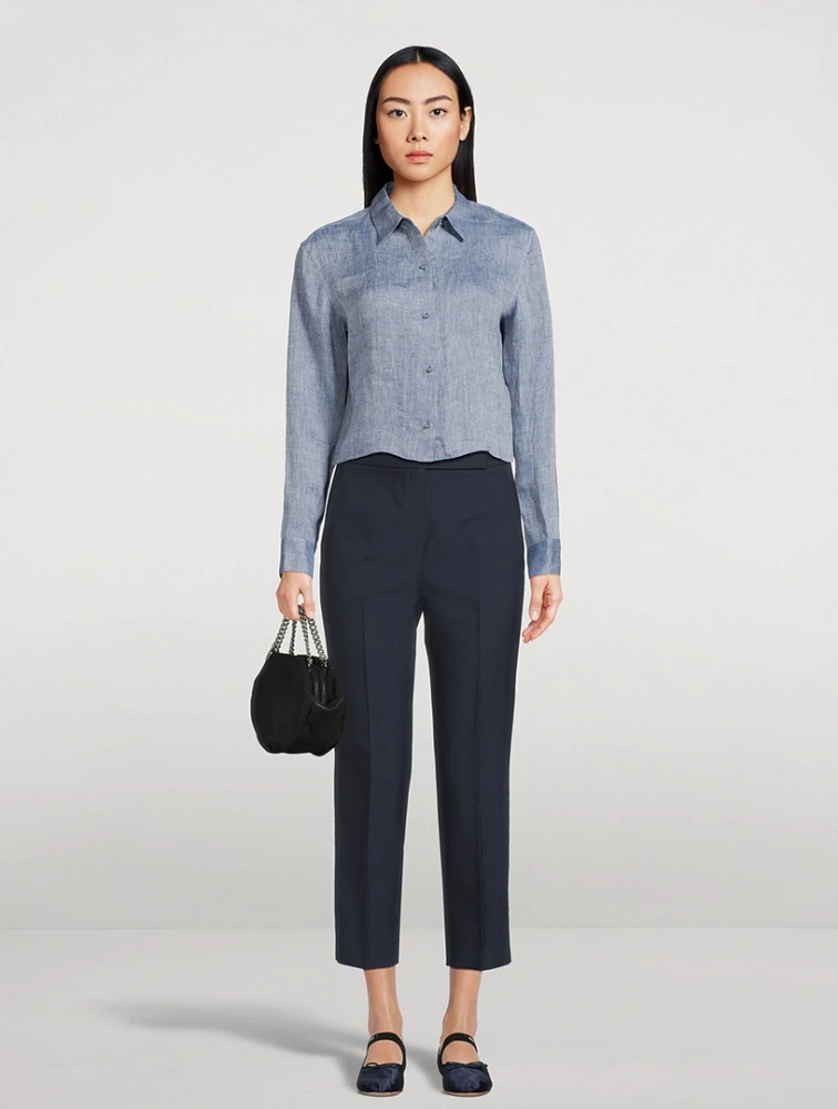 Cropped Chambray Shirt