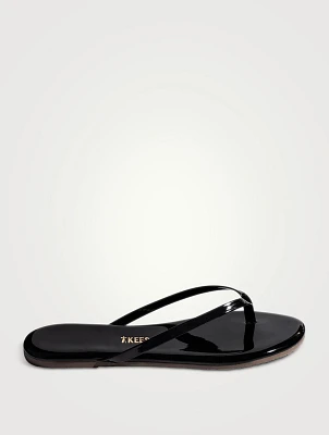 Lily Glosses Patent Leather Flip-Flops
