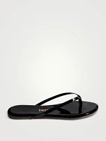 Lily Glosses Patent Leather Flip-Flops