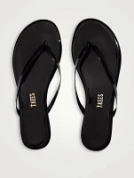 Lily Glosses Patent Leather Flip-Flops