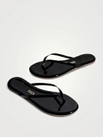 Lily Glosses Patent Leather Flip-Flops