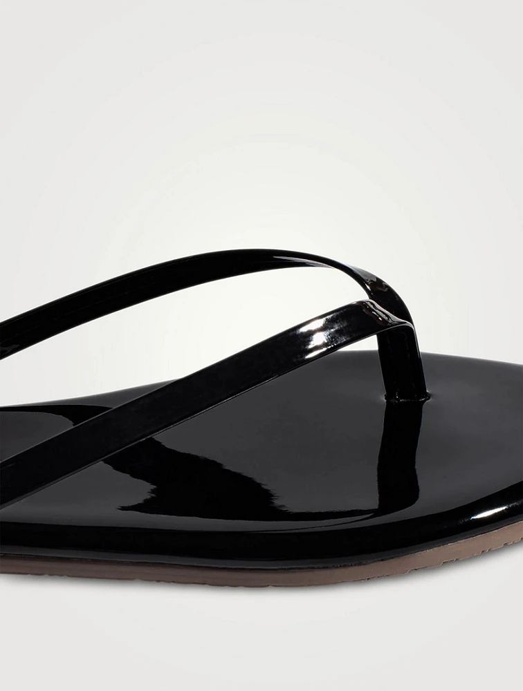 Lily Glosses Patent Leather Flip-Flops