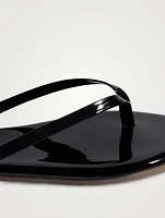 Lily Glosses Patent Leather Flip-Flops
