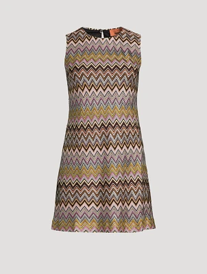 Raschel Zig Zag Sleeveless Mini Dress