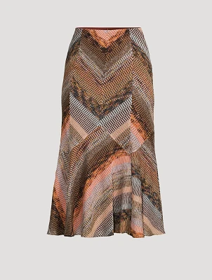 Geometric Print Midi Skirt