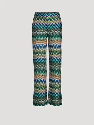 Straight-Leg Trousers Zig Zag Print