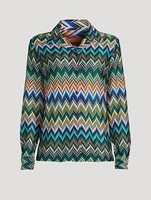 Long-Sleeve Shirt Zig Zag Print