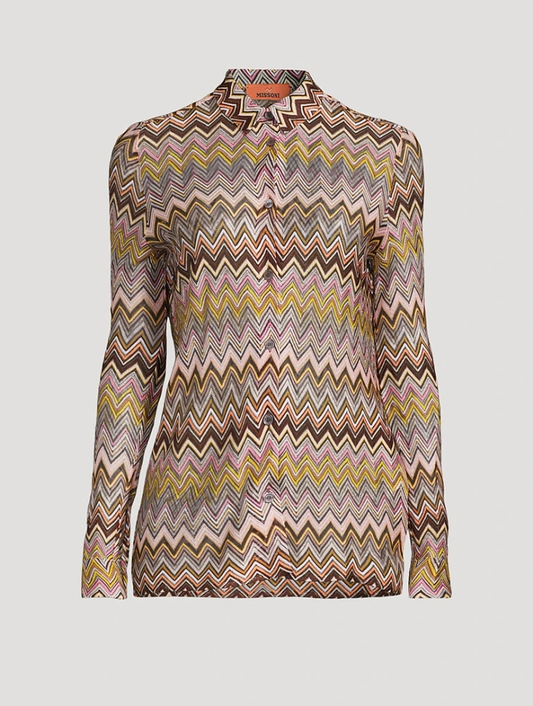 Raschel Shirt Zig Zag Print