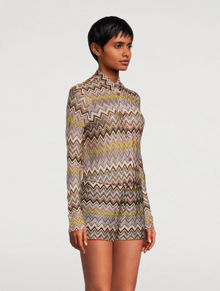 Raschel Shirt Zig Zag Print
