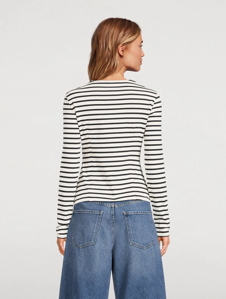 Cut-Out Top Stripe Print