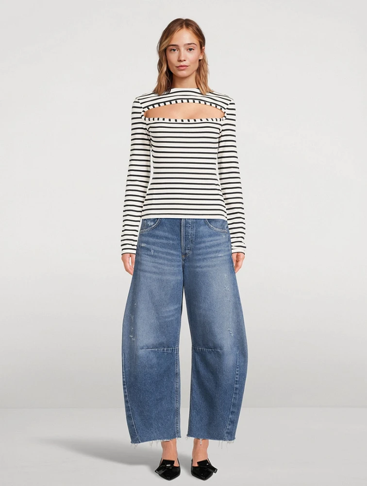 Cut-Out Top Stripe Print
