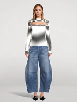 Cut-Out Top Stripe Print