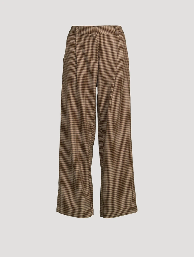 The Houndstooth Tailored Wool Pants