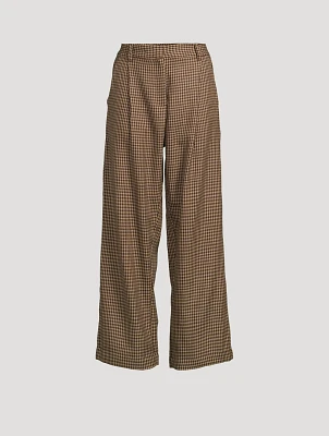 The Houndstooth Tailored Wool Pants