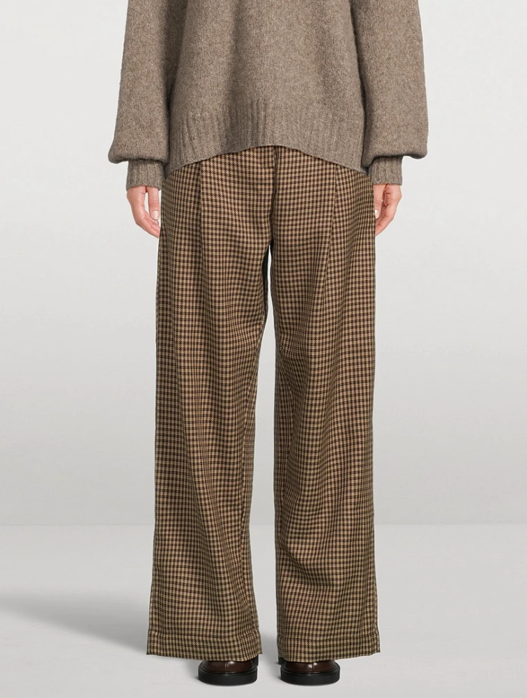 The Houndstooth Tailored Wool Pants