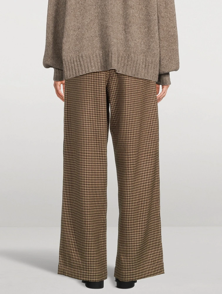 The Houndstooth Tailored Wool Pants
