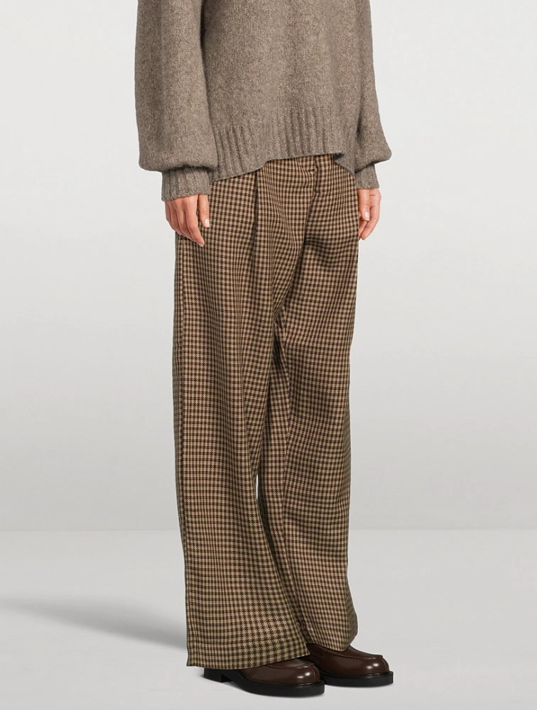 The Houndstooth Tailored Wool Pants